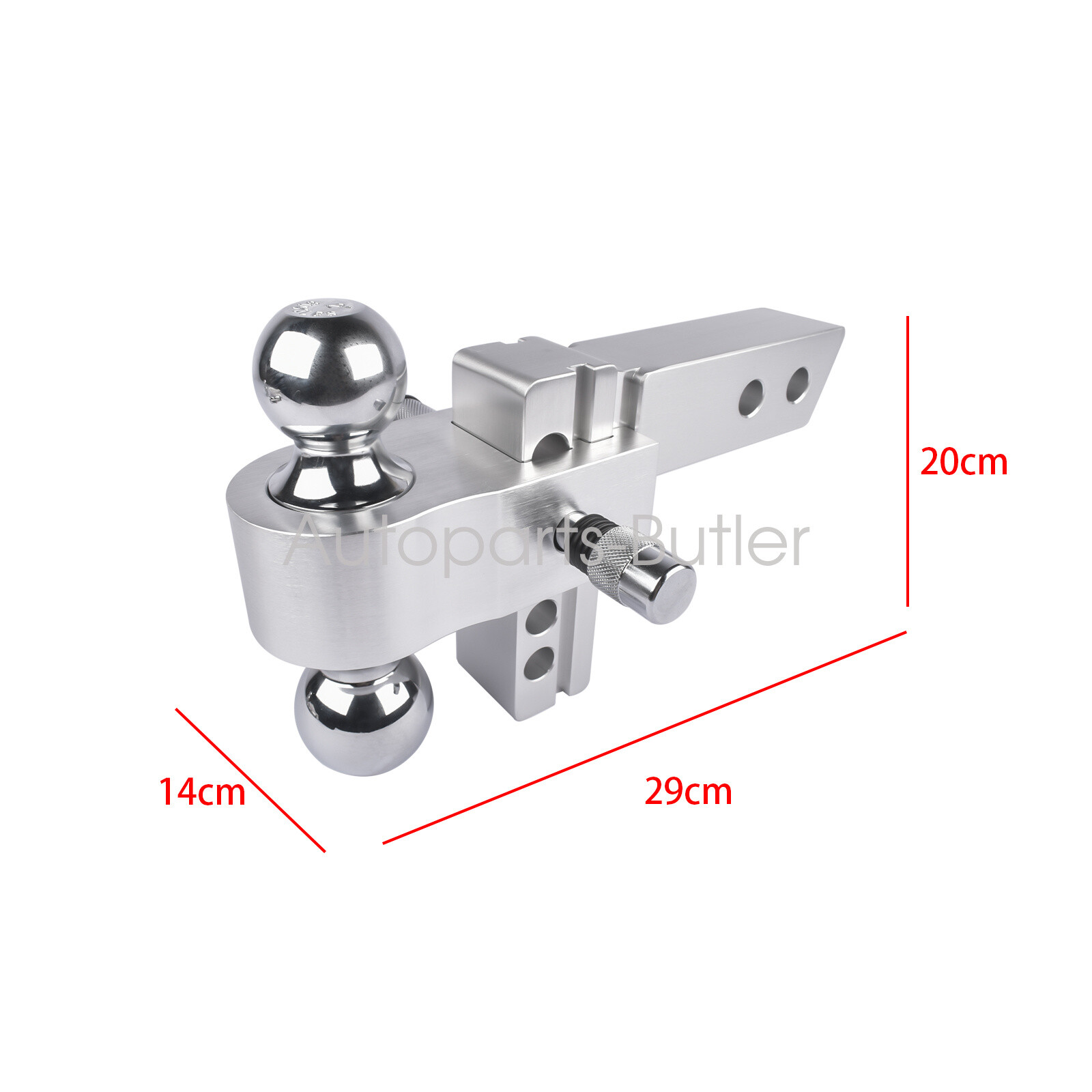 2″ Receiver 4″ Drop Rise Adjustable Towing Hitch Tri-Ball Mount Trailer 12500 lb