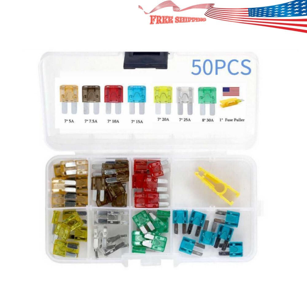 ATR APT 5A 7.5A 10A 15A 20A 25A 30Amp Micro2 Blade Fuses & Fuse Clip 50pcs