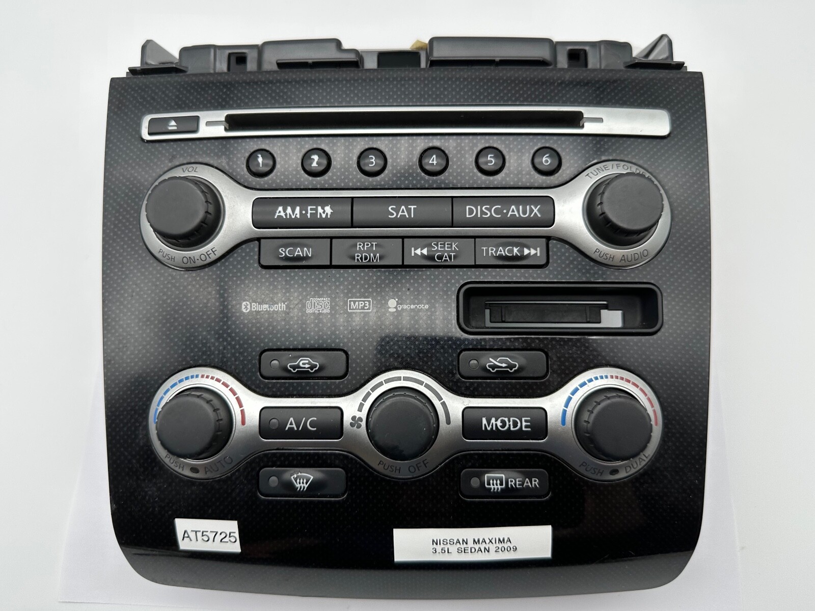 OEM 09-14 Nissan Maxima A35 AM FM Radio Climate Control CD Temp Switch Panel