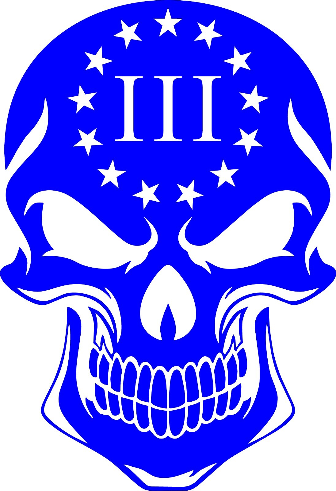 13 Colonies Percenter 3 Logo Solid Skull Vinyl Decal Multiple Colors and Sizes