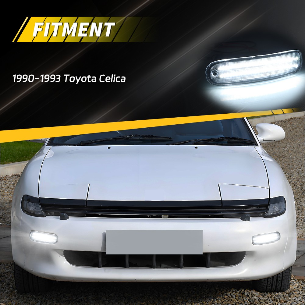 Clear Dynamic LED Front Parking Turn Signal Lights For 1990-1993 Toyota Celica