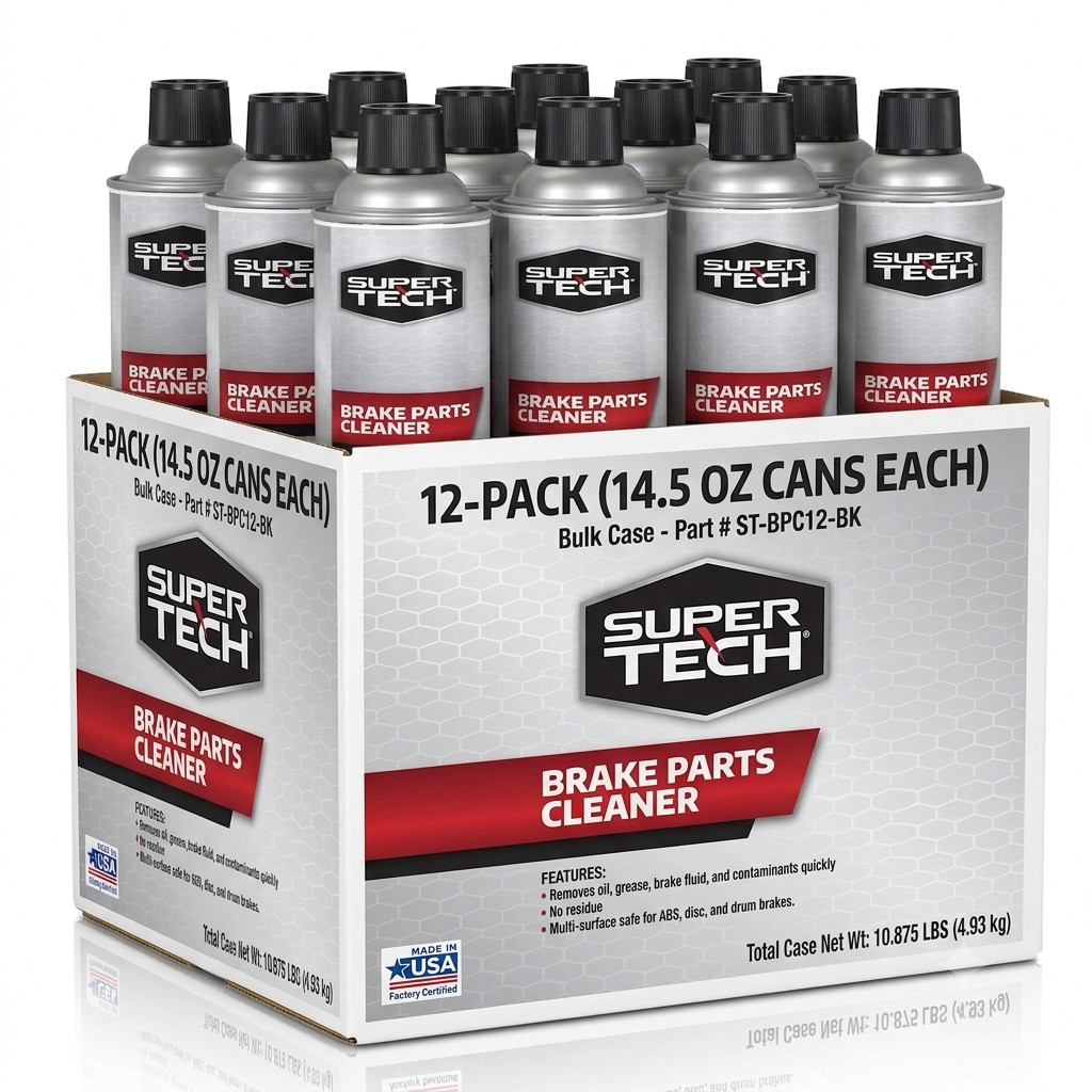 (12 Pack) Super Tech Brake Parts Cleaner Spray Non-Chlorinated, 14.5 oz Fre ship