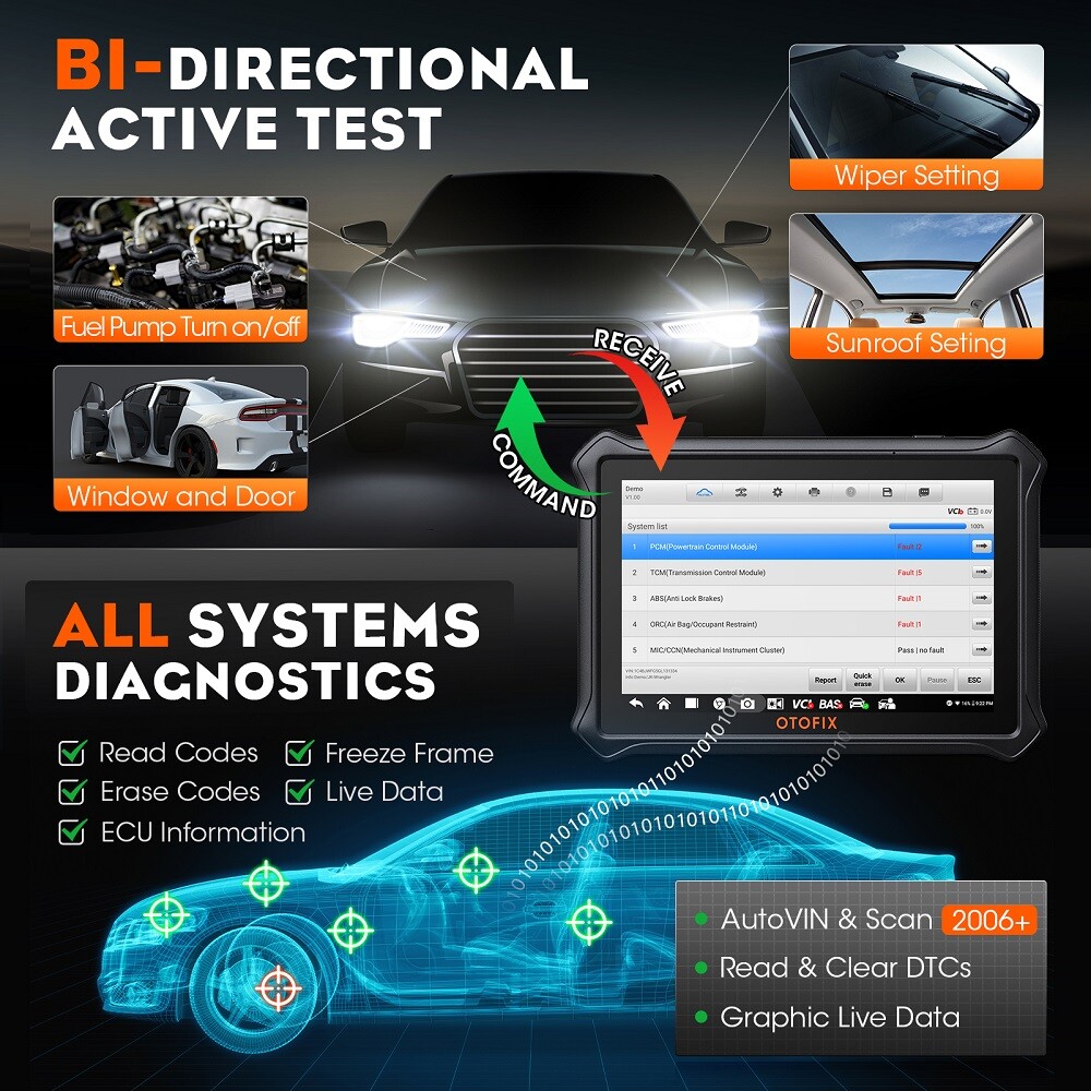 2024 OTOFIX D1 Lite OBD2 Scanner Wireless Diagnostic Full System Active Test