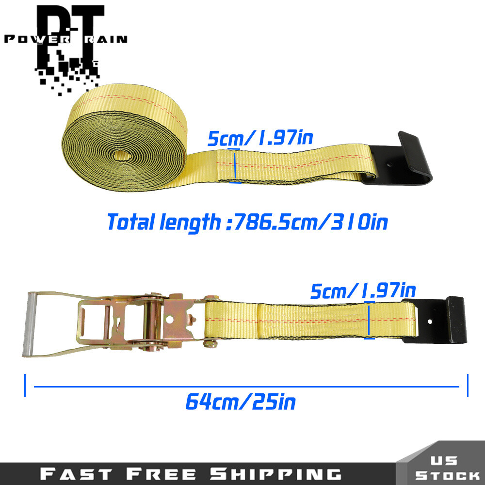 Heavy Duty Flat Hook Ratchet Straps-Tie Down Straps 2 Inch x27 Feet 4Pcs