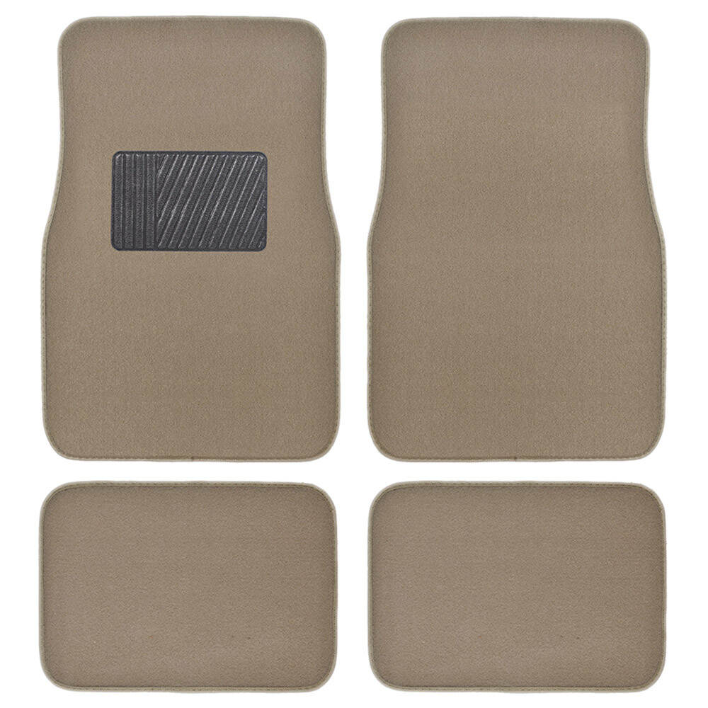 Car Floor Mats Beige Carpet Liners for Auto Truck Van SUV All Weather Protection
