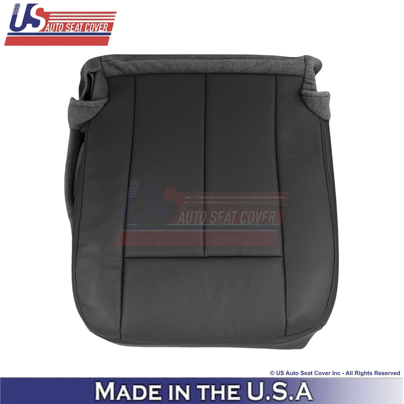 2007-2014 For Ford Expedition Leather Perf Front Bottom Seat Covers Charcoal