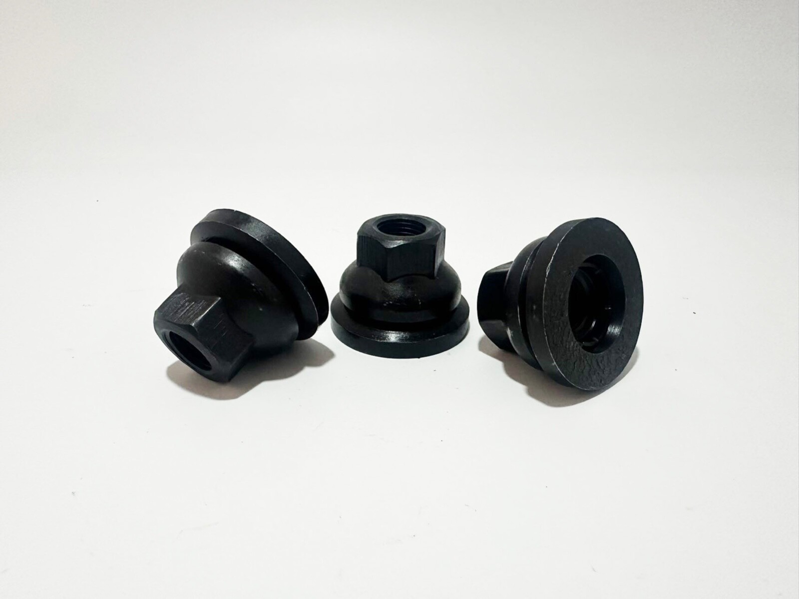 8Pc Dually Wheel Black Oxide Lug Nuts Flat Seat For Ford E350 E450 F Super Duty