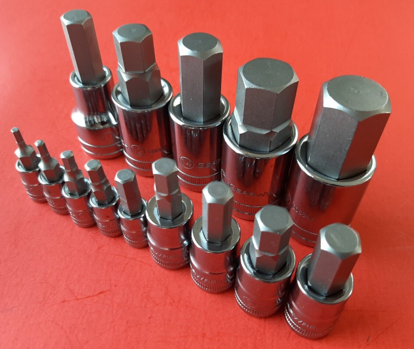 NEW GearWrench 15 Piece Metric Hex Bit Socket Driver Set 2.5mm thru 19mm Allen