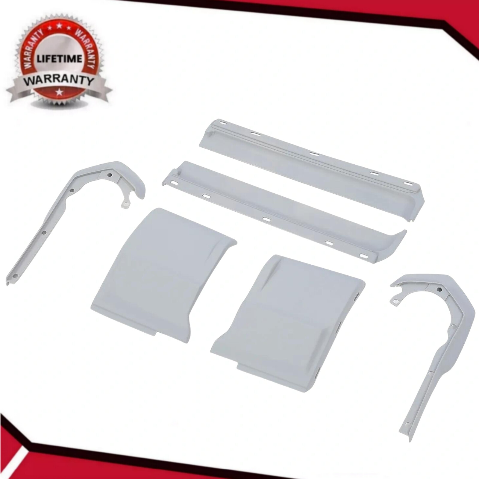 6 Pcs Painted Front Bumper Filler Set Gray ABS For Cadillac Eldorado (1973-1974)