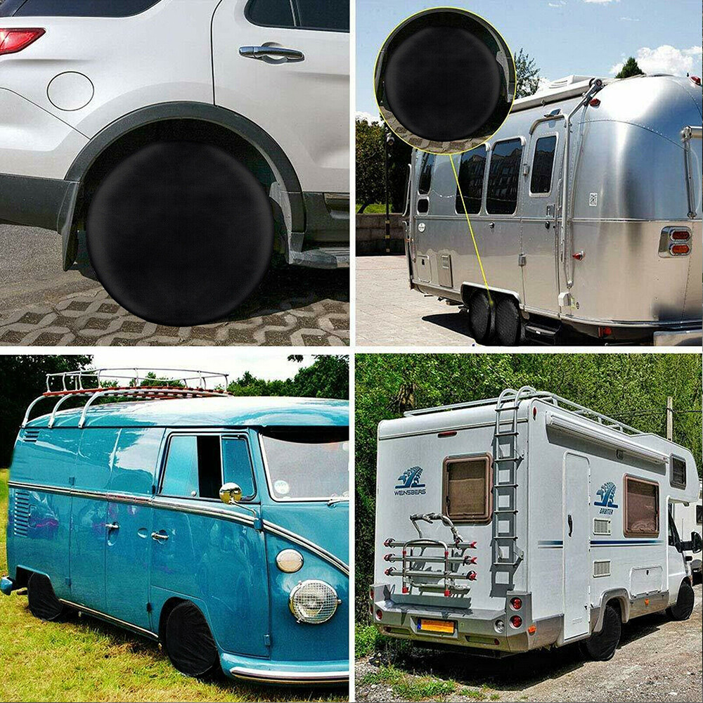 Waterproof Tire Covers Set 4 Wheel&Tyre RV Trailer Camper Sun Protector 27″-29″