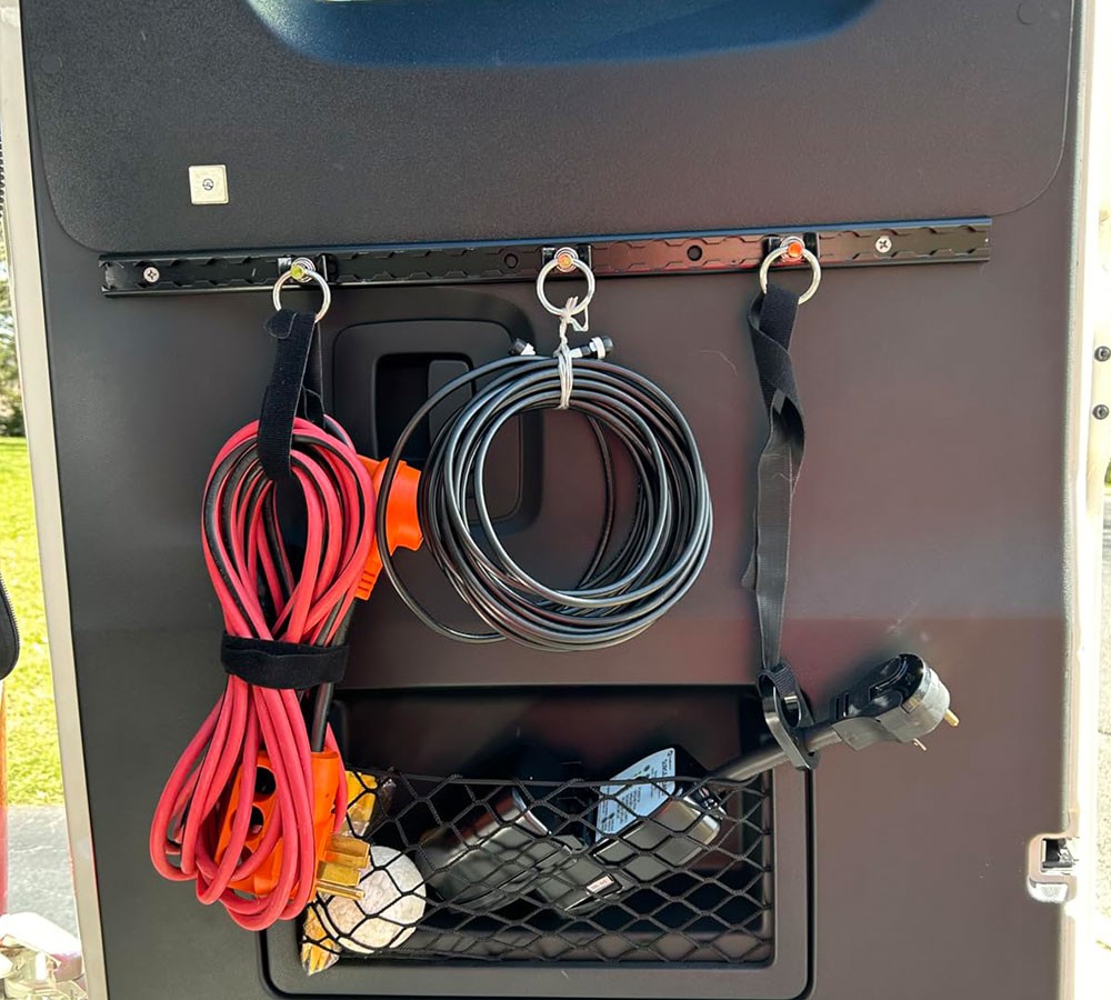 8′ L-Track Powder Coated (8) & Stud w/Stainless Steel Ring (32) Tie Down System