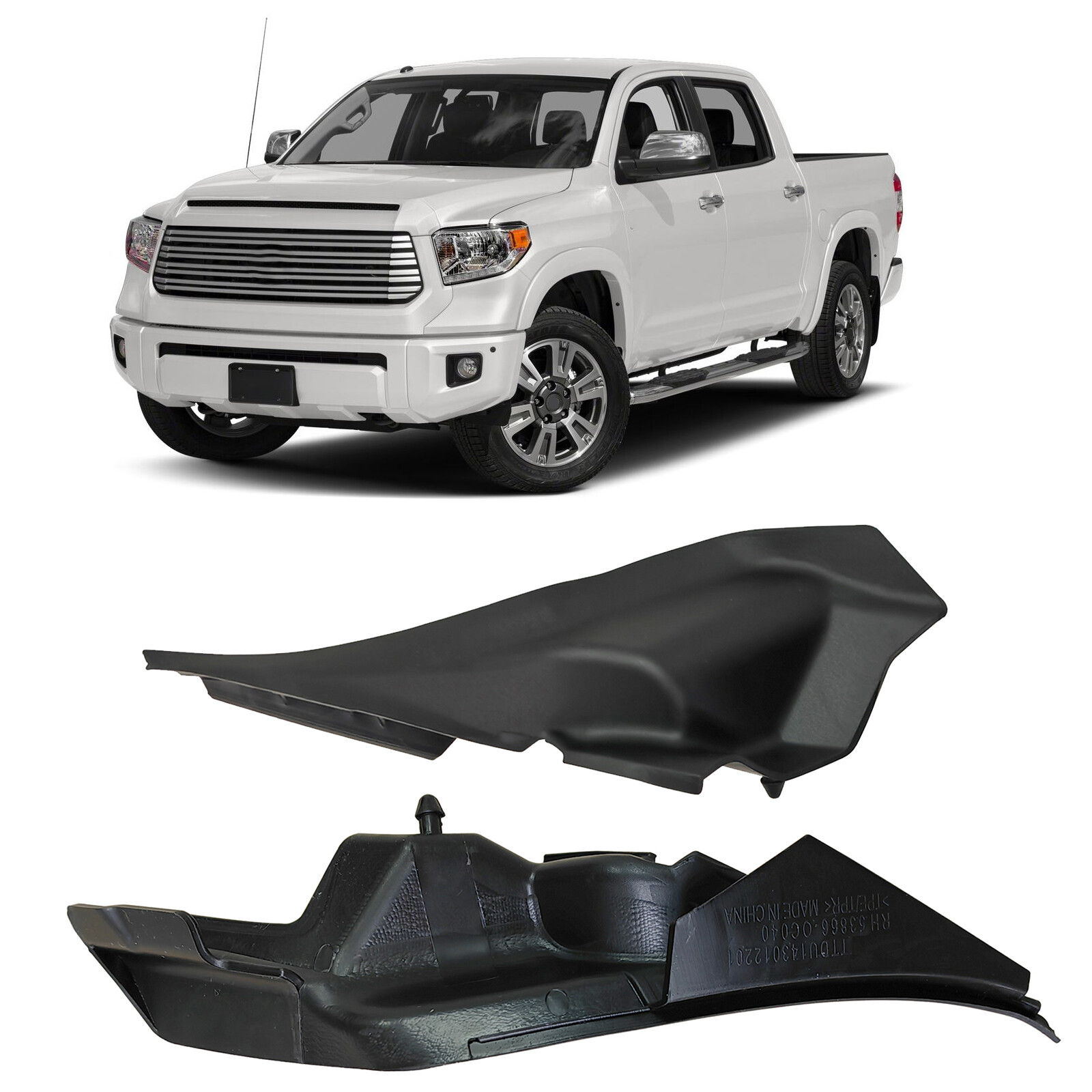 Front Windshield Wiper Side Cowl Extension Cover Trim For 2014-21 Toyota Tundra