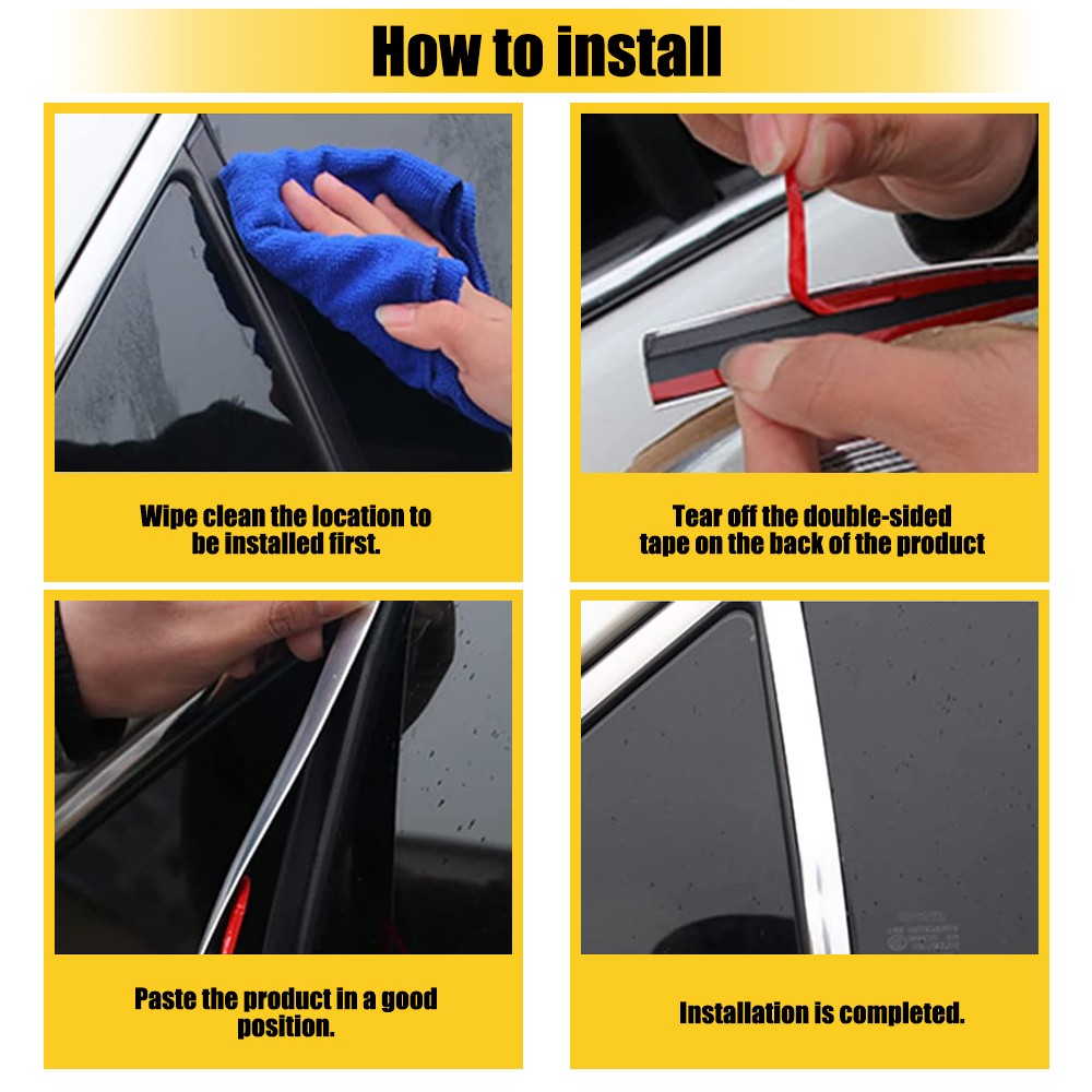 3/4” Chrome Molding Trim Strip Car Door Window Bumper Side Trime Protector 16FT