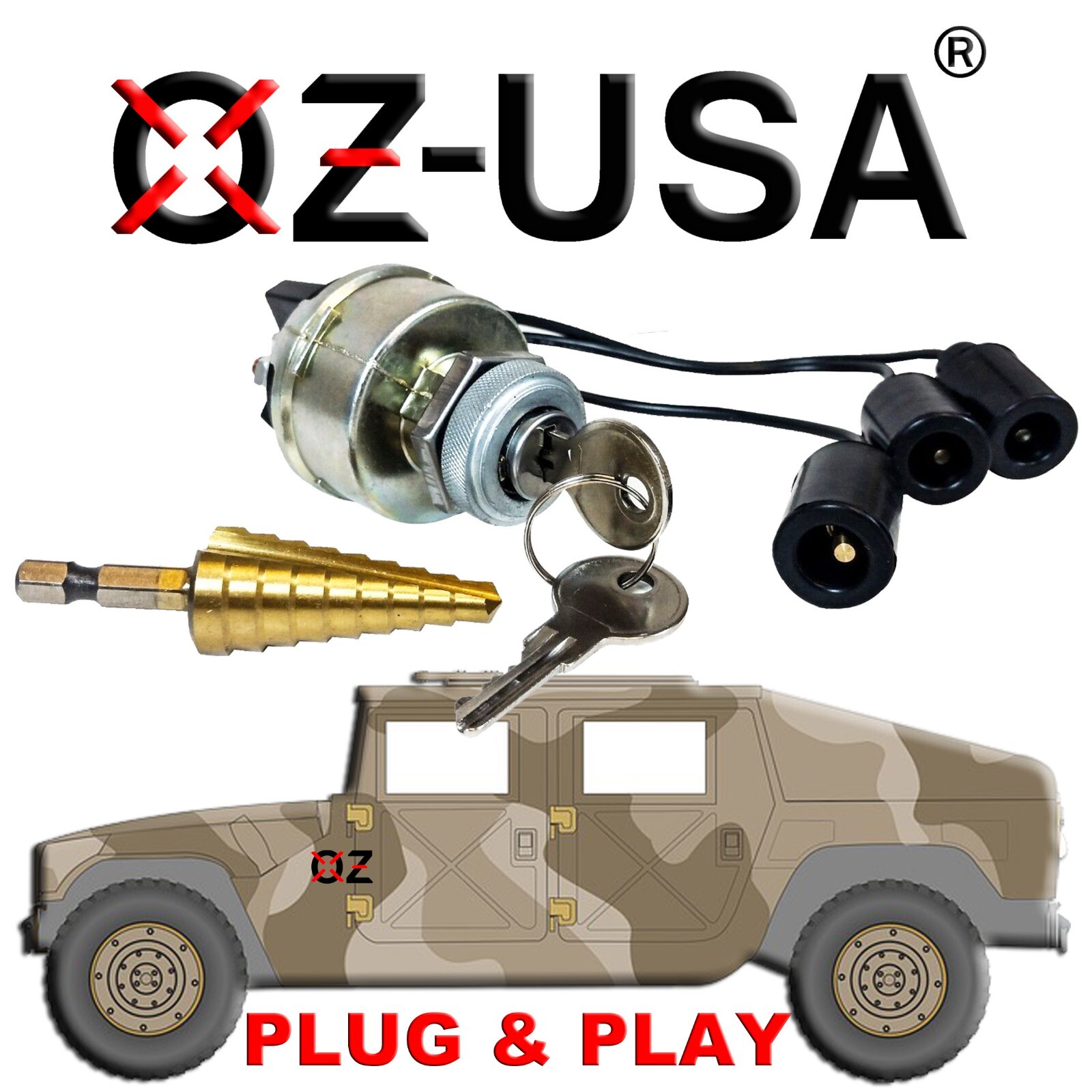 Keyed Ignition Start Switch Military Humvee M998 HMMWV H1 M1038 M1025 hummer 24v