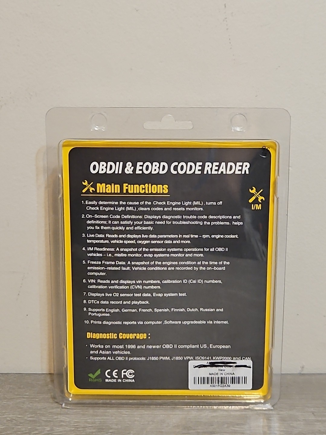 ANCEL AD410 Code Reader Car Diagnostic Scan Tool Check Engine Fault OBD2 Scanner