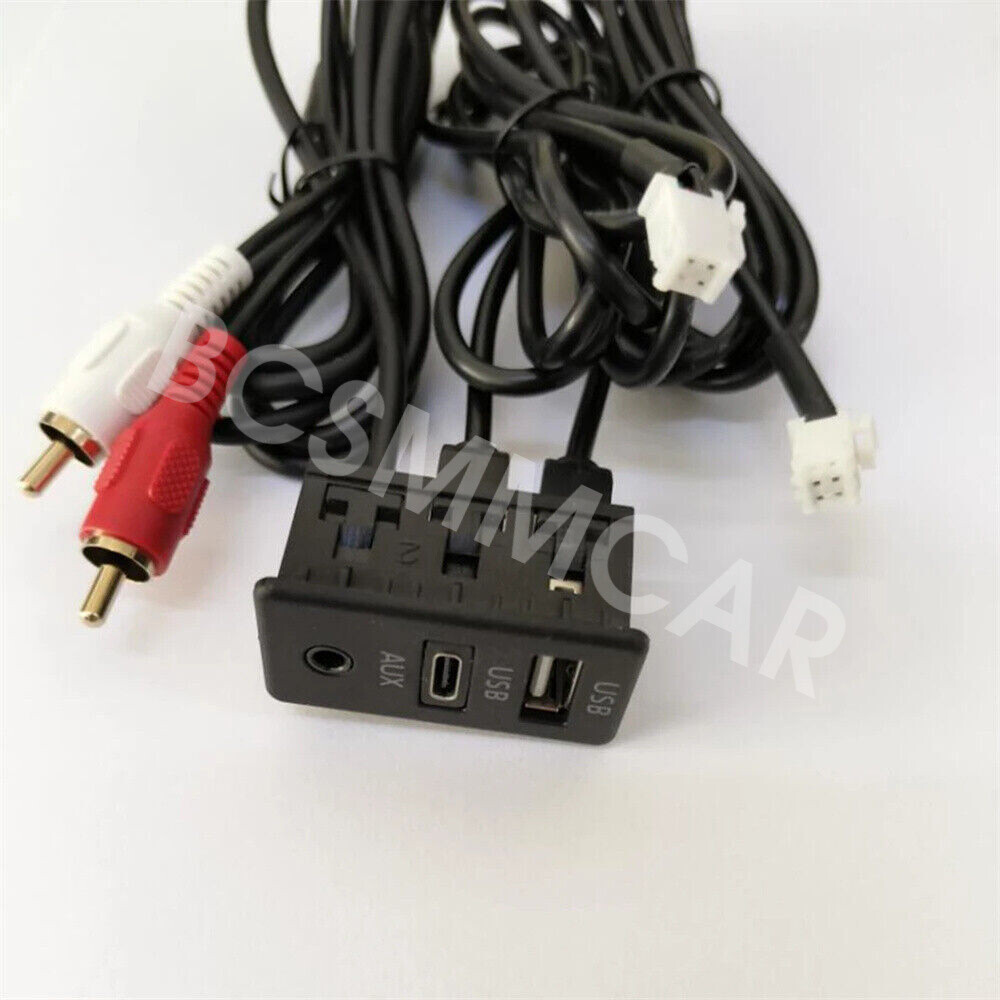 Car USB Type-C RCA Audio Input AUX Port Panel Interface Extension Cable Adapter