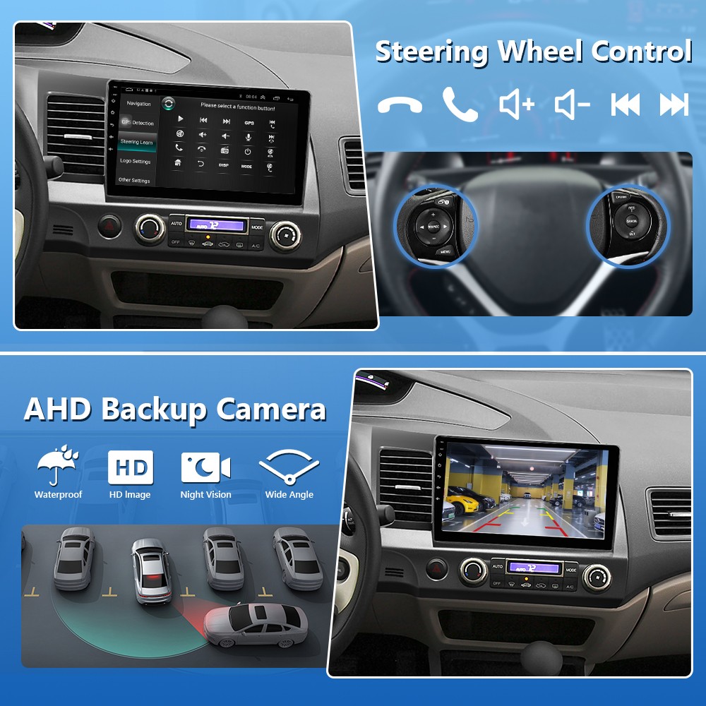 For Honda Civic 2006-2011 Car Stereo Radio Android GPS FM 10.1Inch 8Core Carplay