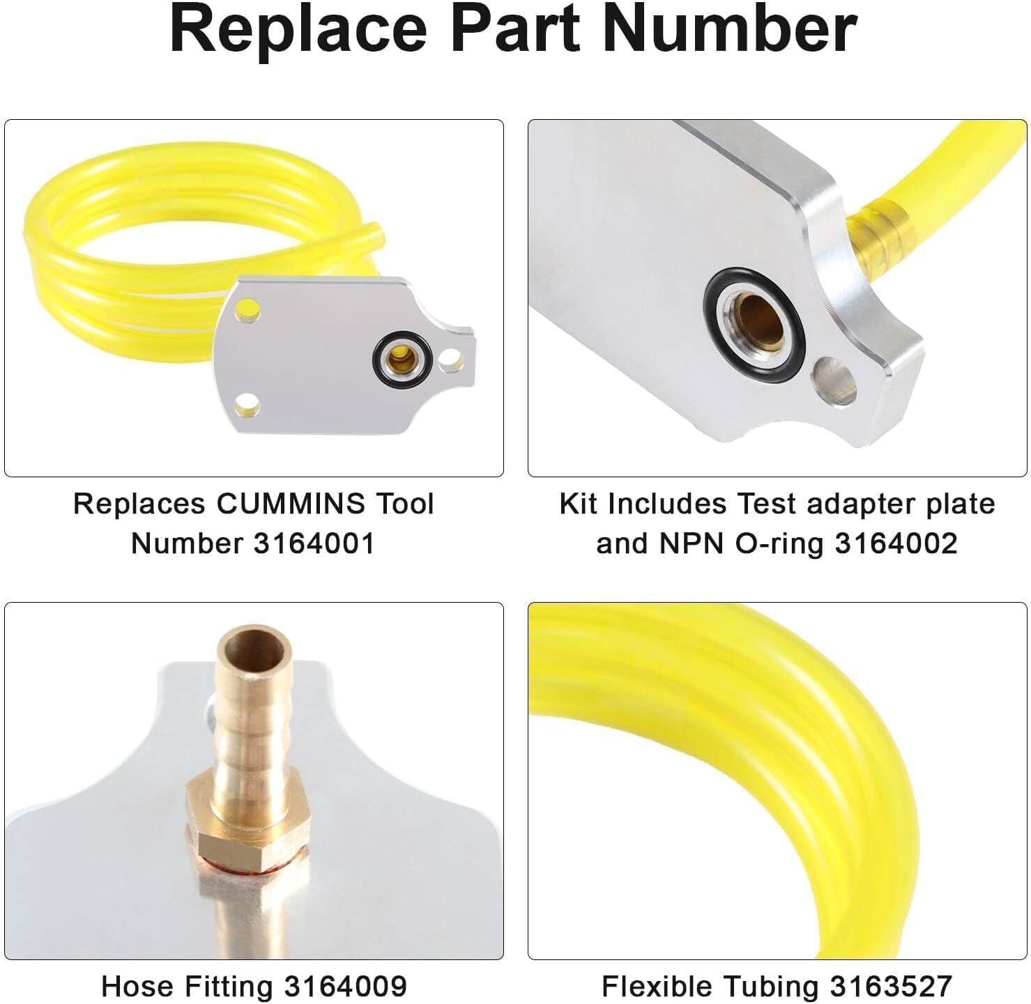 Fuel Injector Leak Test Kit Fit for Cummins ISX / Signature Alternative 3164001