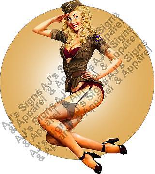 Army 5″ Pinup pin up girl Vinyl Sticker,Cars Trucks Vans Walls Laptop