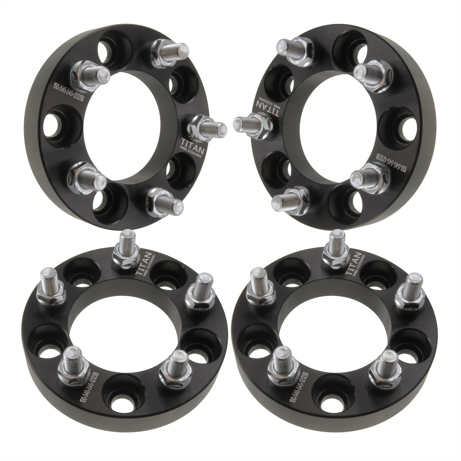 Set of 4 1 inch Wheel Spacers | 5×4.5 w/ 12×1.5 Studs | 5 Lug 5×114.3 FORGED