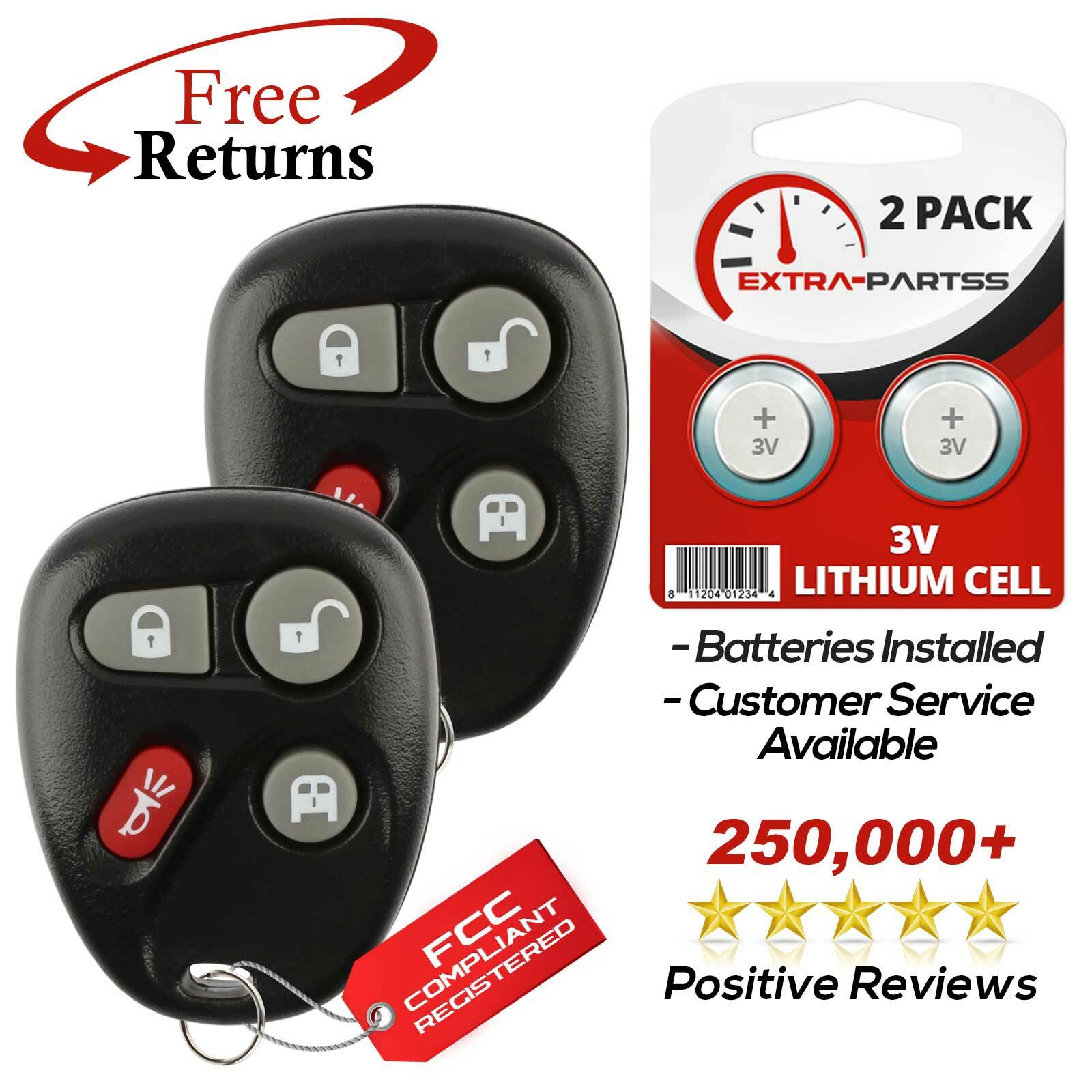 2 New Replacement Keyless Entry Remote Car Key Fob for Koblear1xt 15752330
