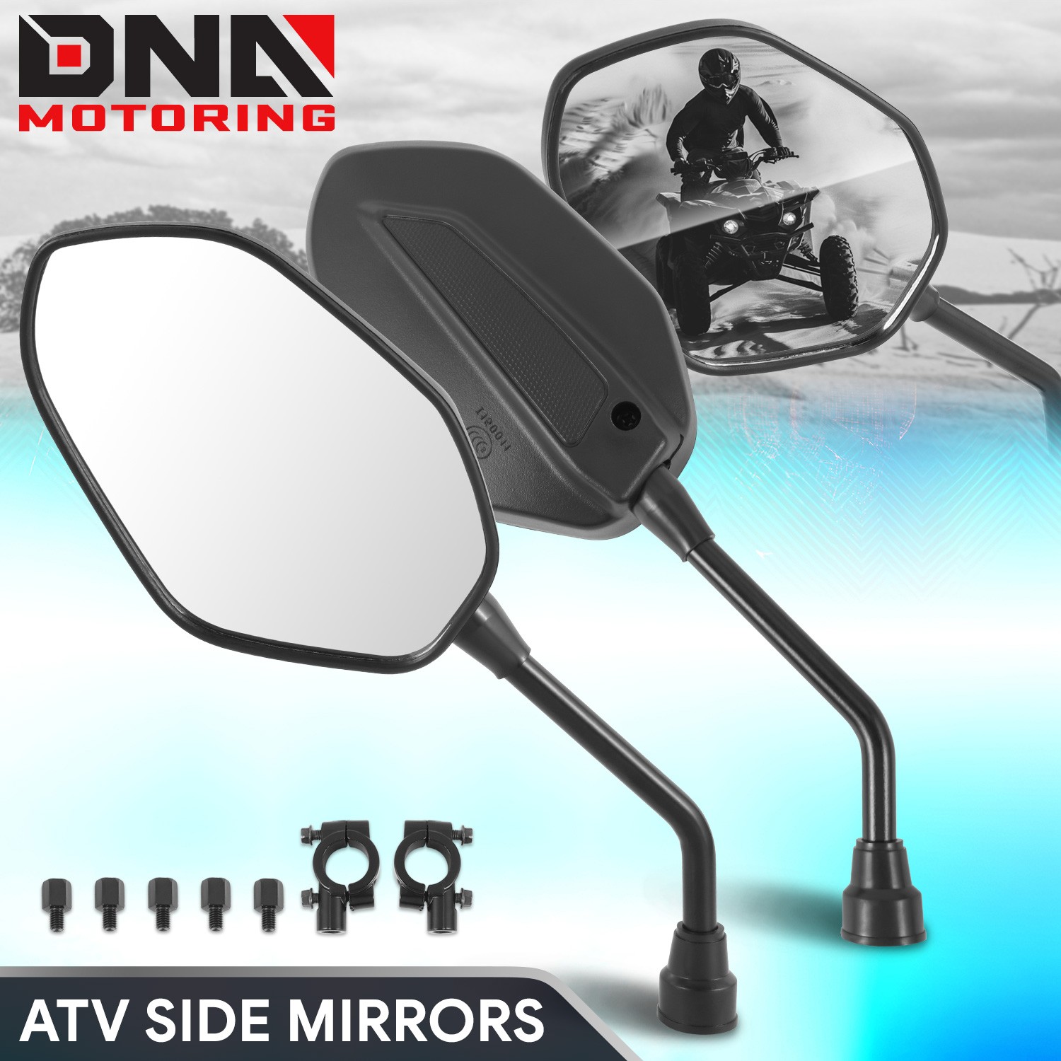 For Kawasaki Ducati Polaris 7/8″ Handlebar ATV Irregular Shape Side View Mirrors