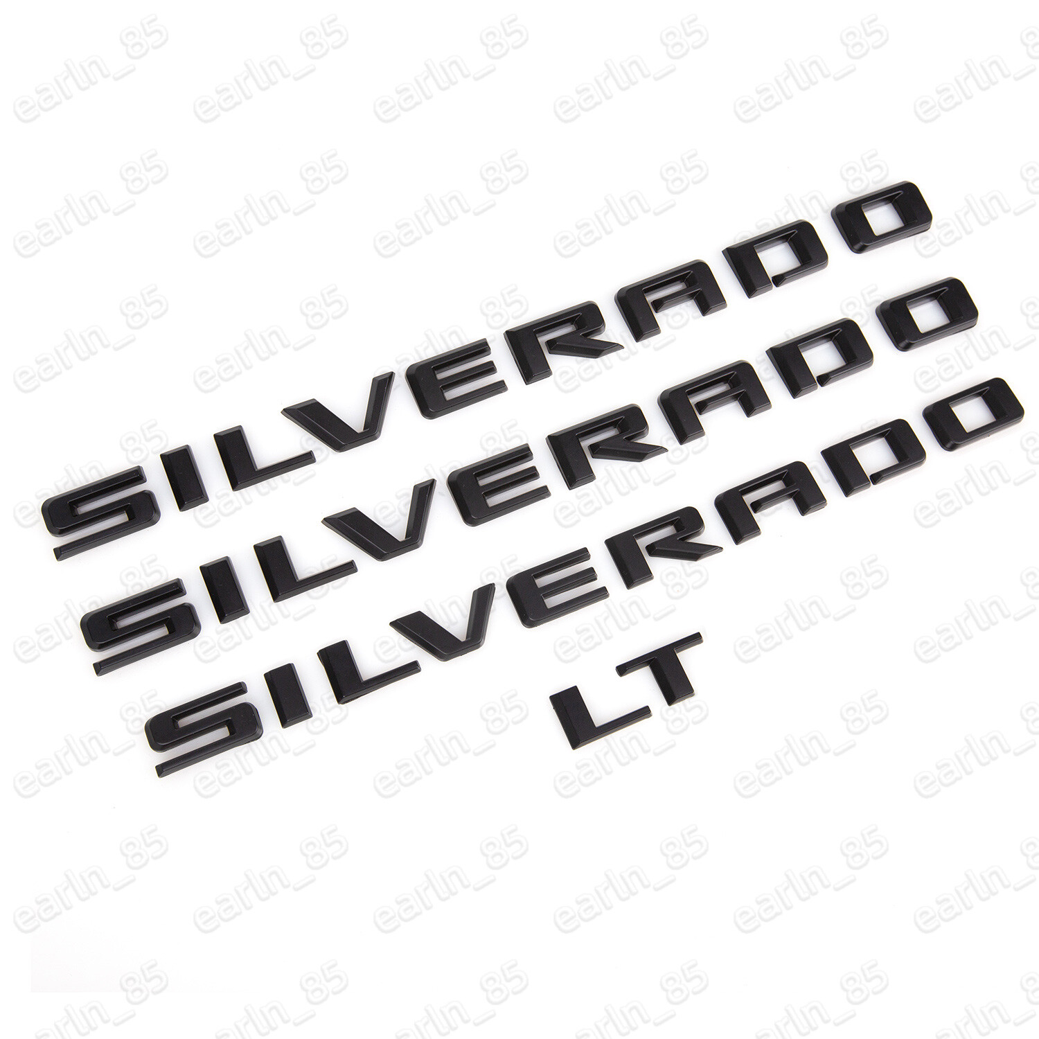 2019-2024 Chevrolet Silverado Door Tailgate Silverado Emblem OEM LT Matte Black