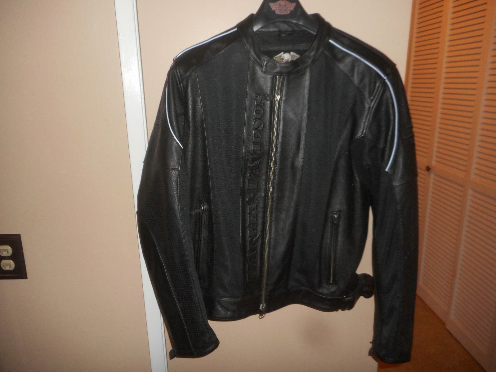 Harley-Davidson Men’s “INSTINCT” Reflective Leather Jacket Large 97070-06VM Mint