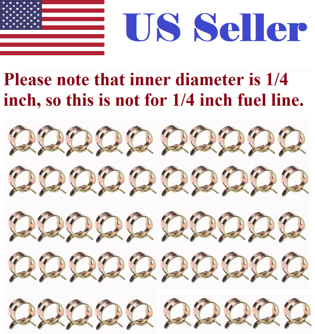 50pcs 1/4″ 6mm (ID) Spring clip Fuel Oil Line Silicone Vacuum Hose Clamp