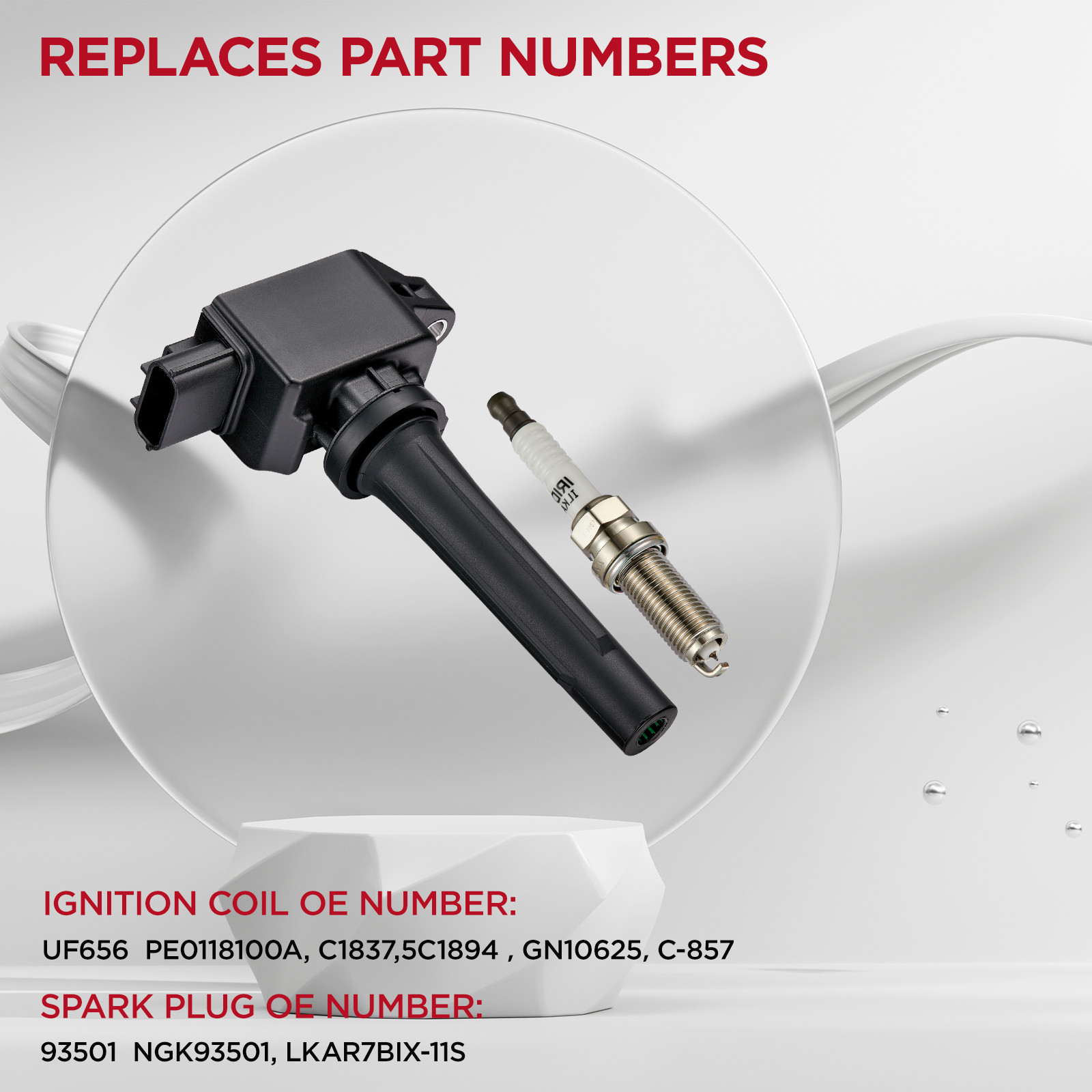 4 pack Energy Ignition Coil & Spark Plug for Mazda 3/ 6/ CX-3/ CX-5/ MX-5 UF656