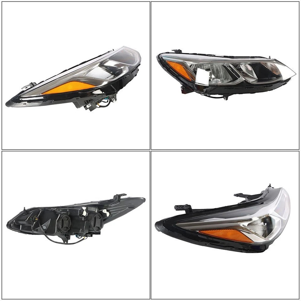 Halogen Headlights For 2016-2019 Chevy Cruze Left + Right Pair w/ Bulbs Chrome