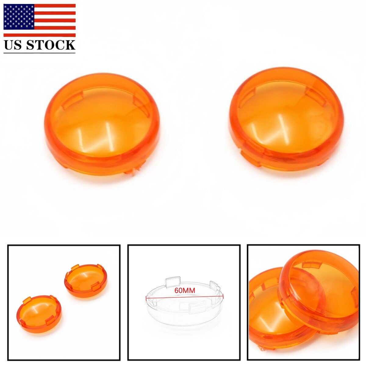 1 pair Turn Signal Light Amber Lens Cover Fit For Harley Sportster Dyna Softail