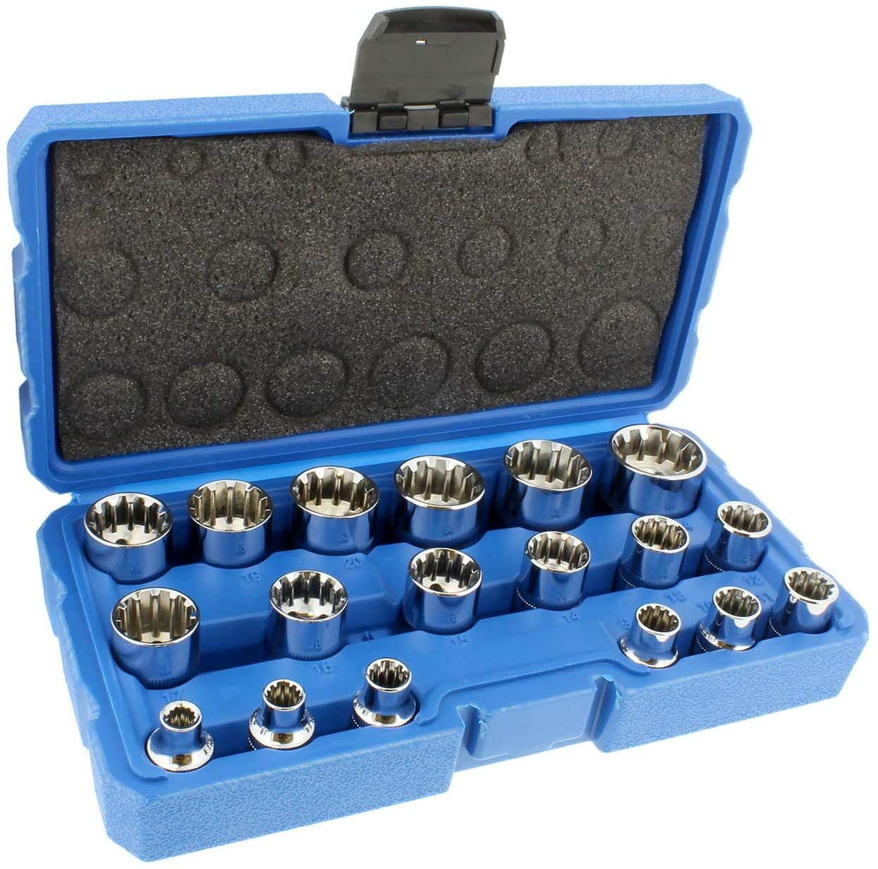 3/8″ Dr. 18PC Penta-Spline Socket Set (SAE, Metric, Torque)