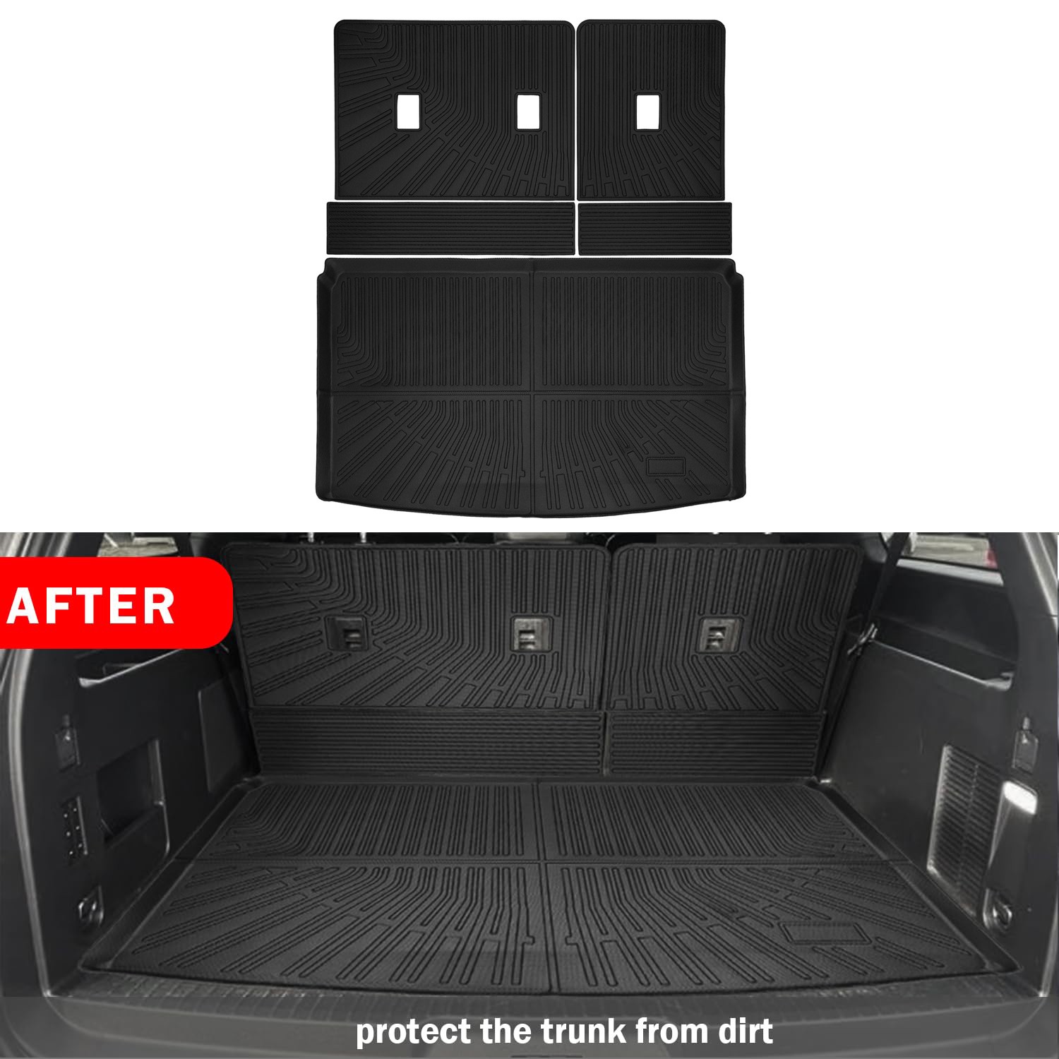 Cargo Liner For Ford Expedition Max/Lincoln Navigator L 2018-2024 w/Backrest Mat