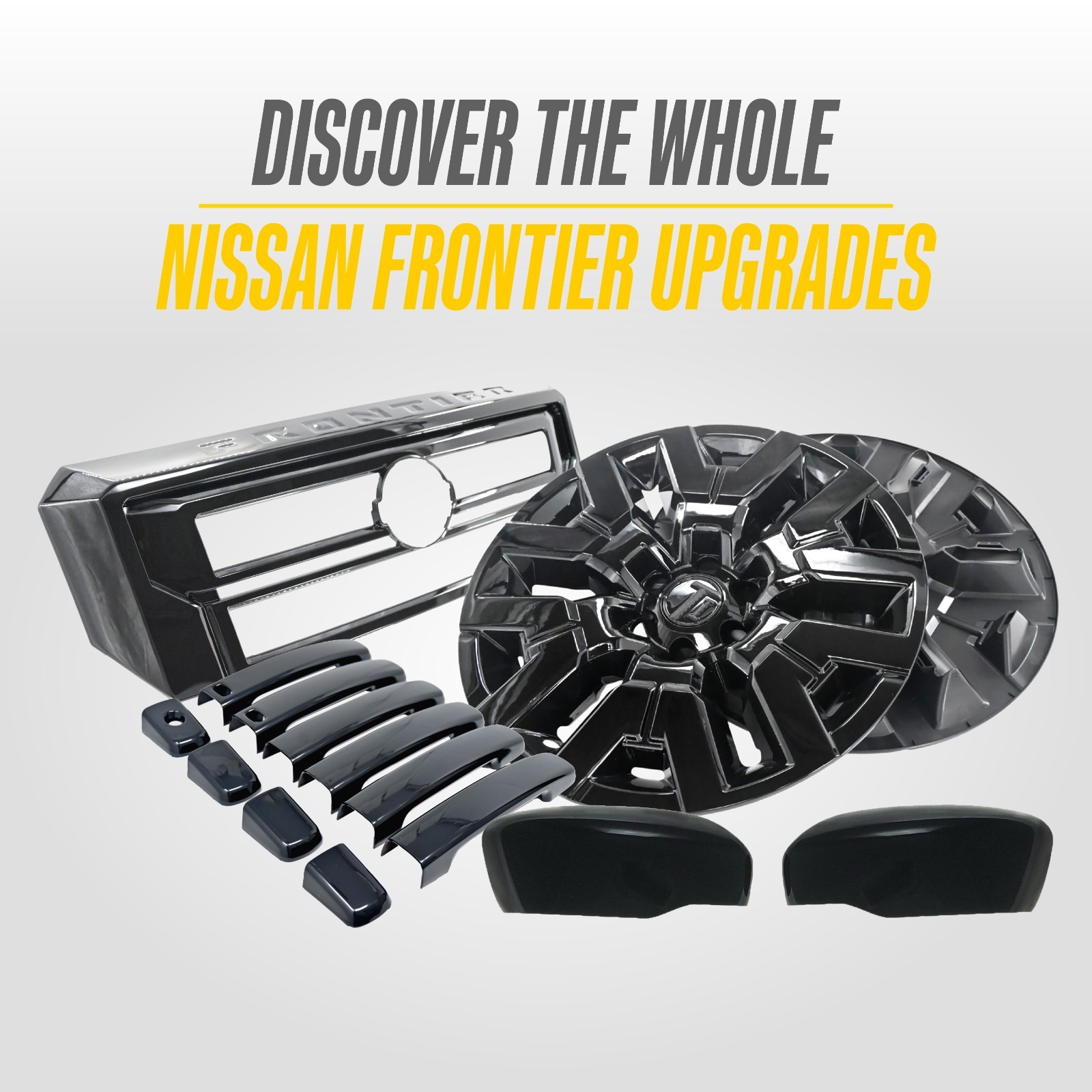 Chrome Delete Tape-On Grille Overlay For 2022-2024 Nissan Frontier