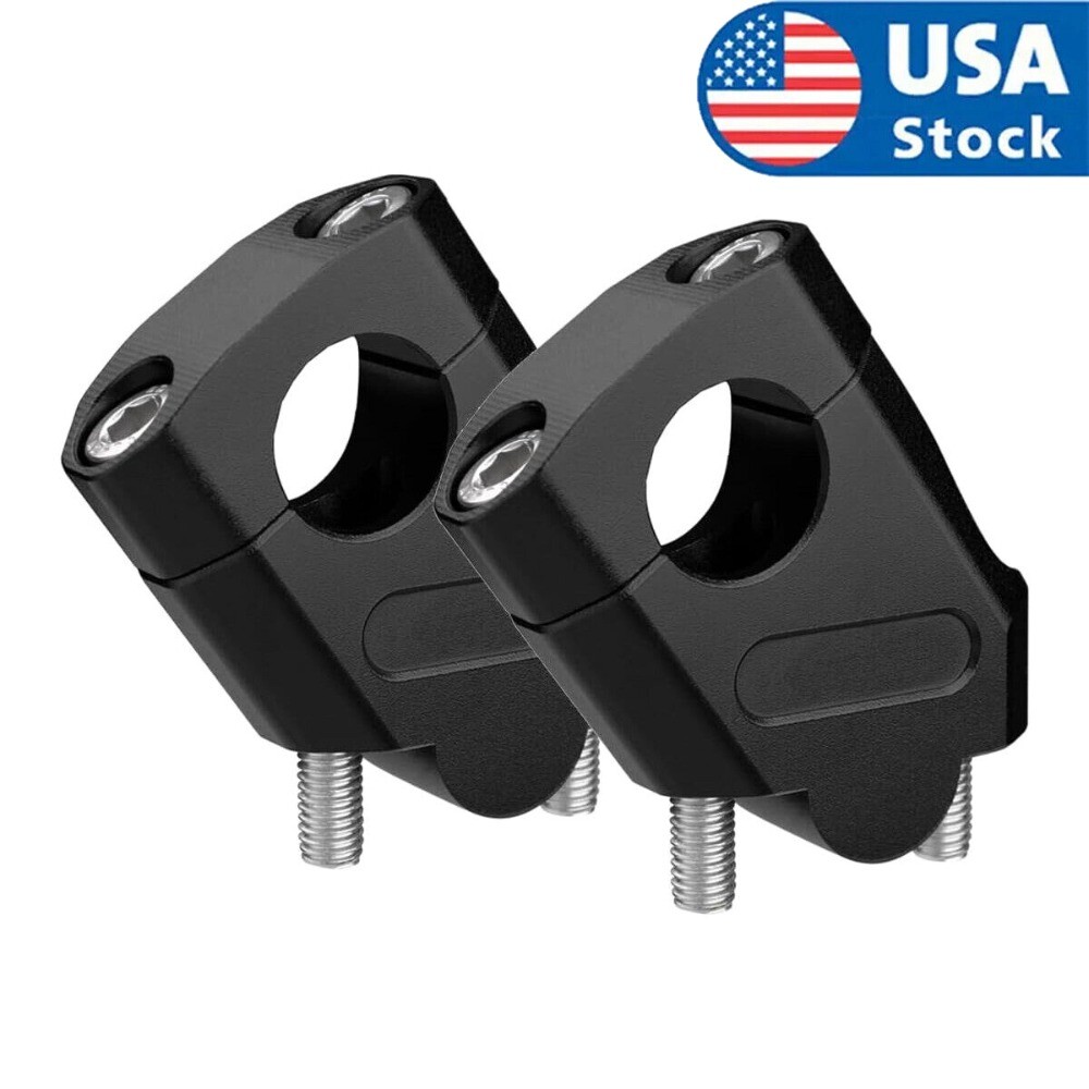 2pcs CNC 7/8″ 22mm Handlebar Motorcycle Riser Mount Clamp Adapter Increased 38mm