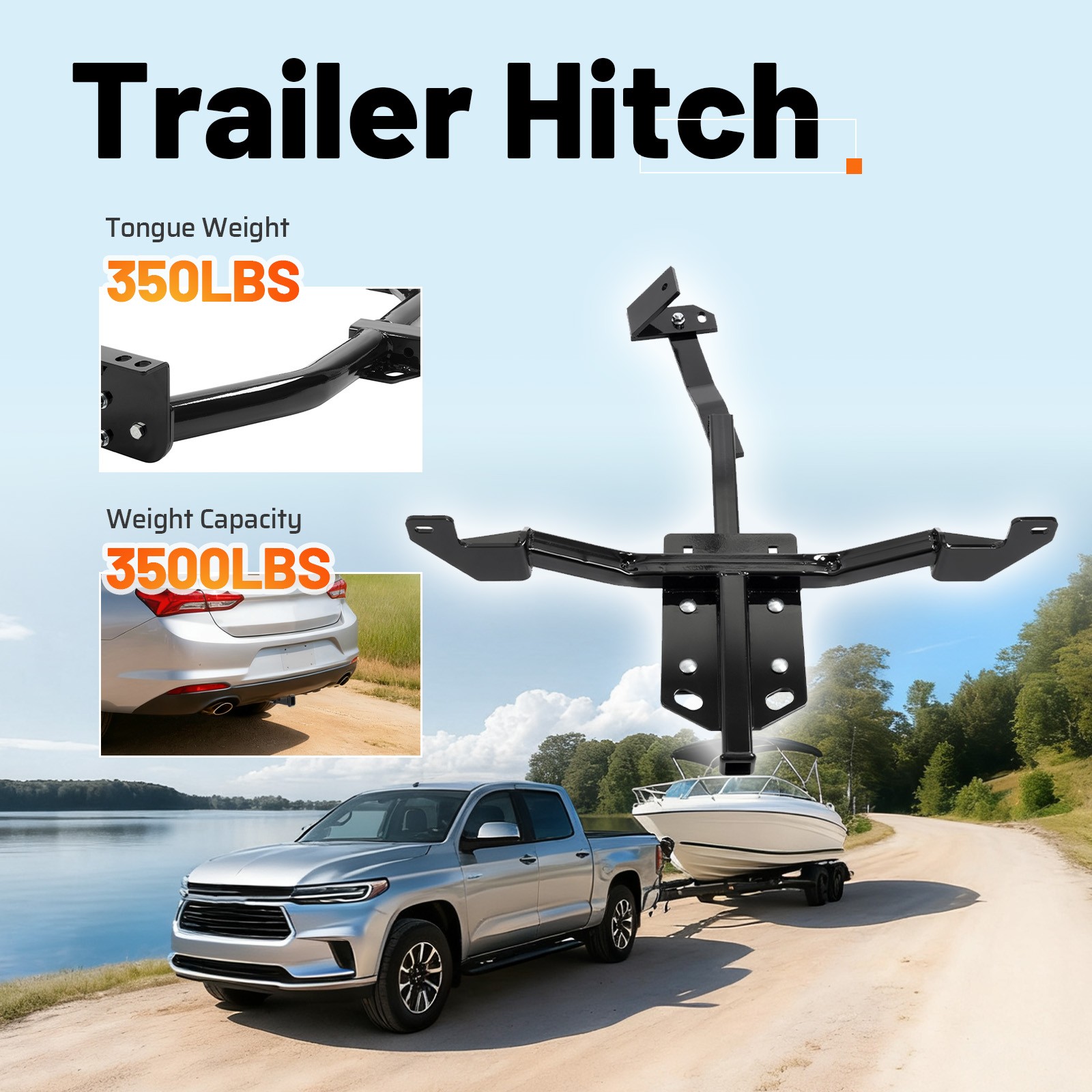 Class 2 Trailer Hitch 1.25″ Receiver For Chevy Impala Malibu Limited 2013-2020