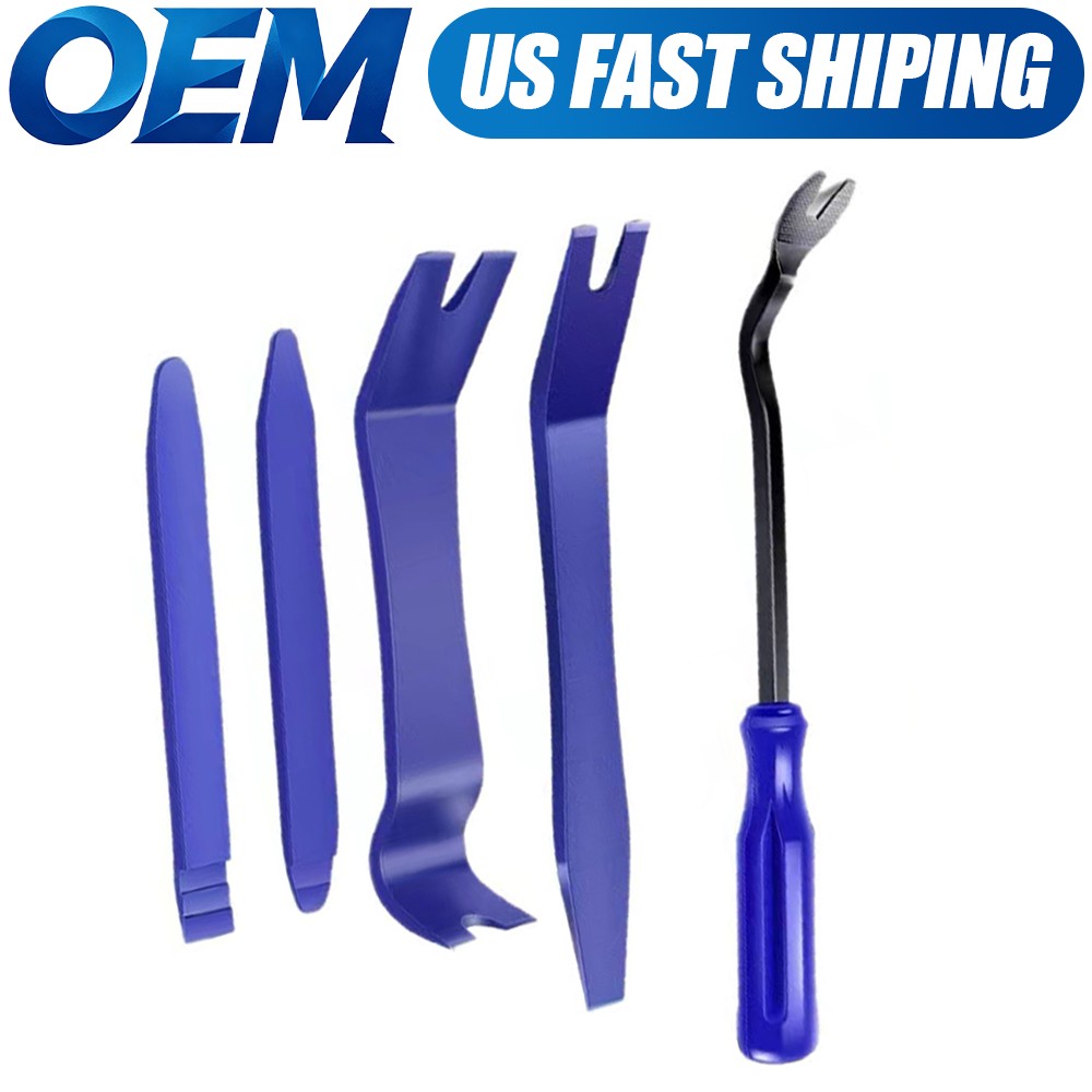5Pcs Car Trim Removal Tool Set Hand Tools Pry Bar Panel Door Interior Clip Kit