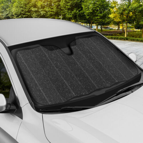 Glittery Black Auto Windshield Sunshade Universal Sun Visor for Car SUV Truck