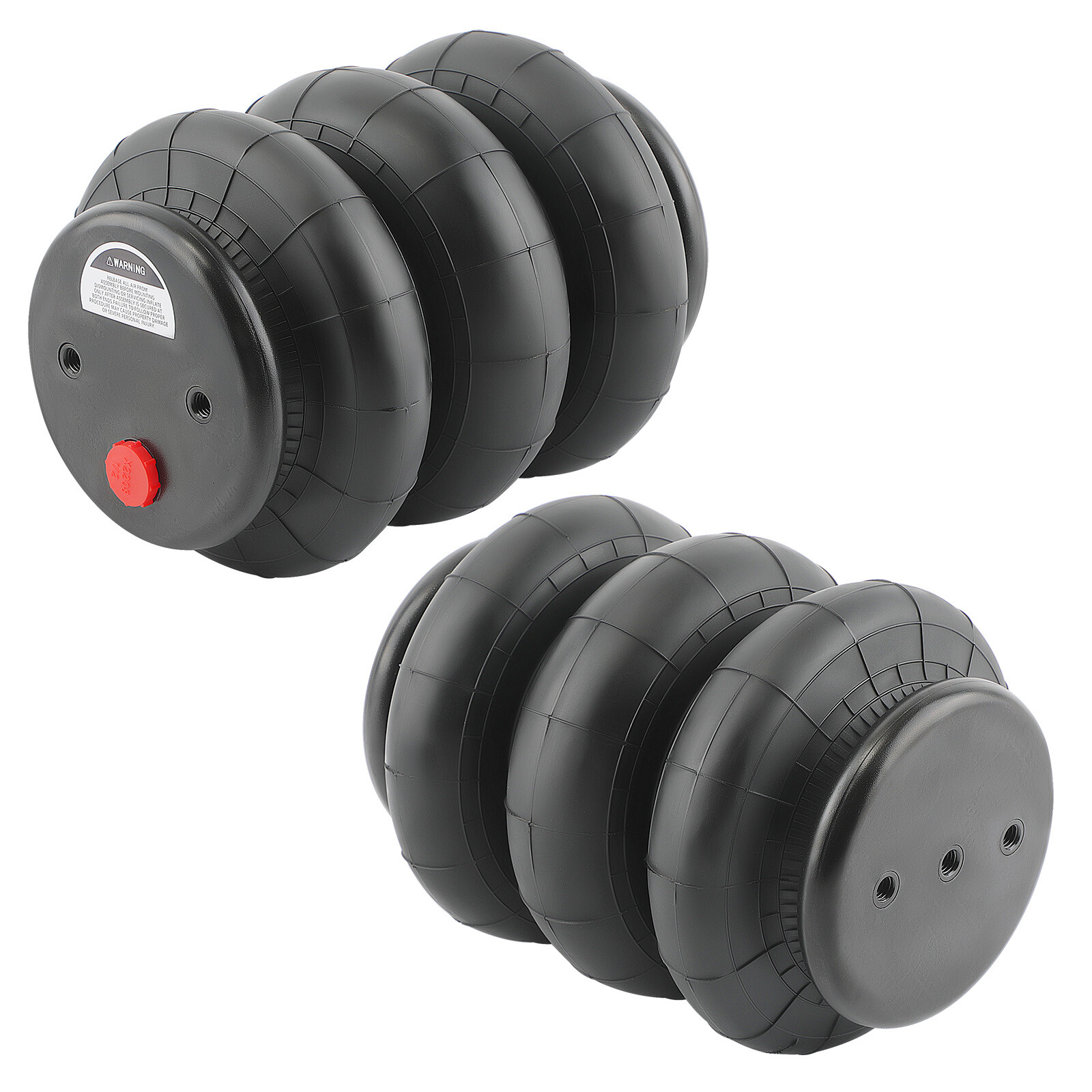 2x Air Ride Triple Bellow Bag Standard 2600 lb 1/2″npt Single Port Heavy Duty