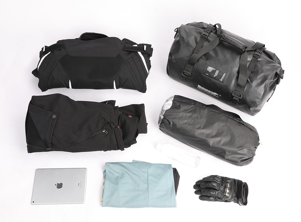 Rhinowalk Waterproof Motorcycle Touring Tail Bag 45L Cycling Shoulder Bag Black