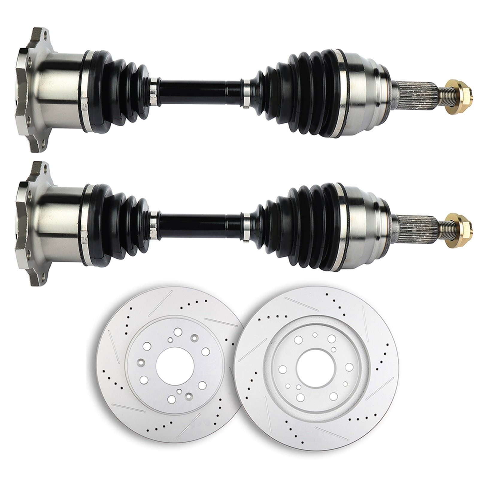 Front Left & Right CV Axle Brake Rotors For GMC Sierra 1500 5.3L 1999-2006