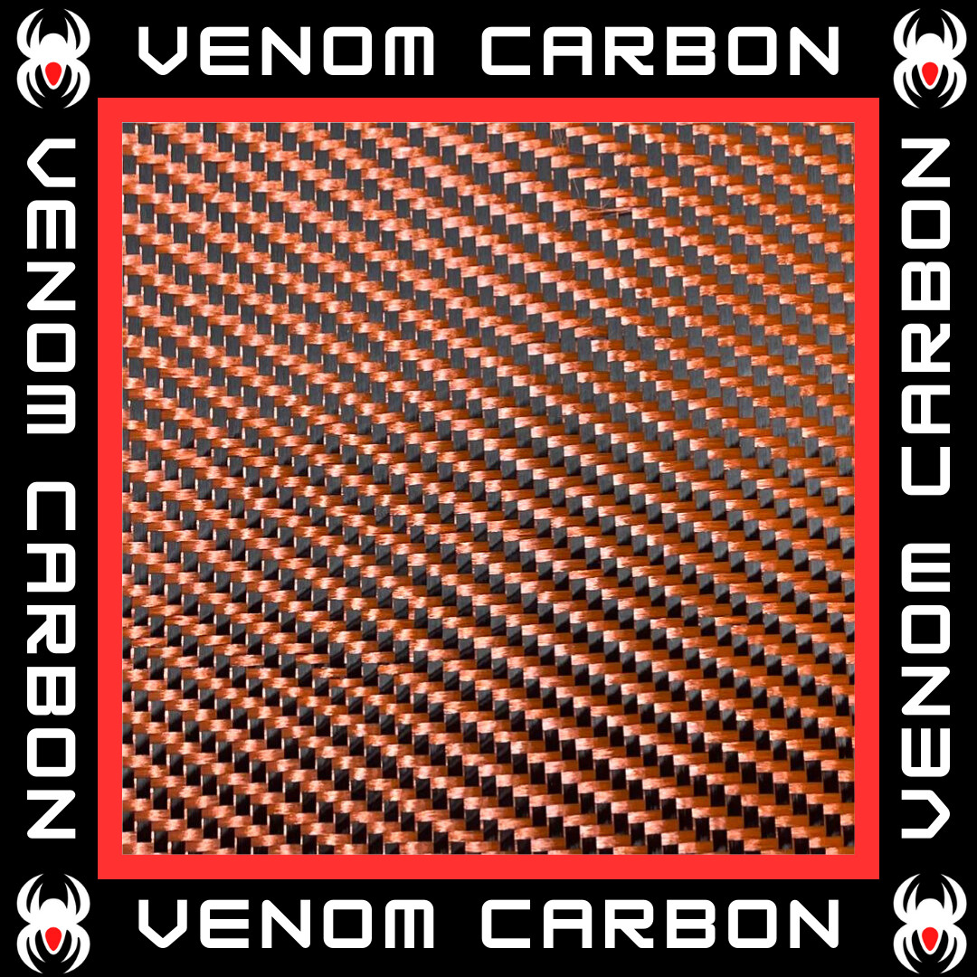 50″ Orange Carbon Fiber Color Hybrid Cloth (3k, 5.7oz, 50″ x 36″)