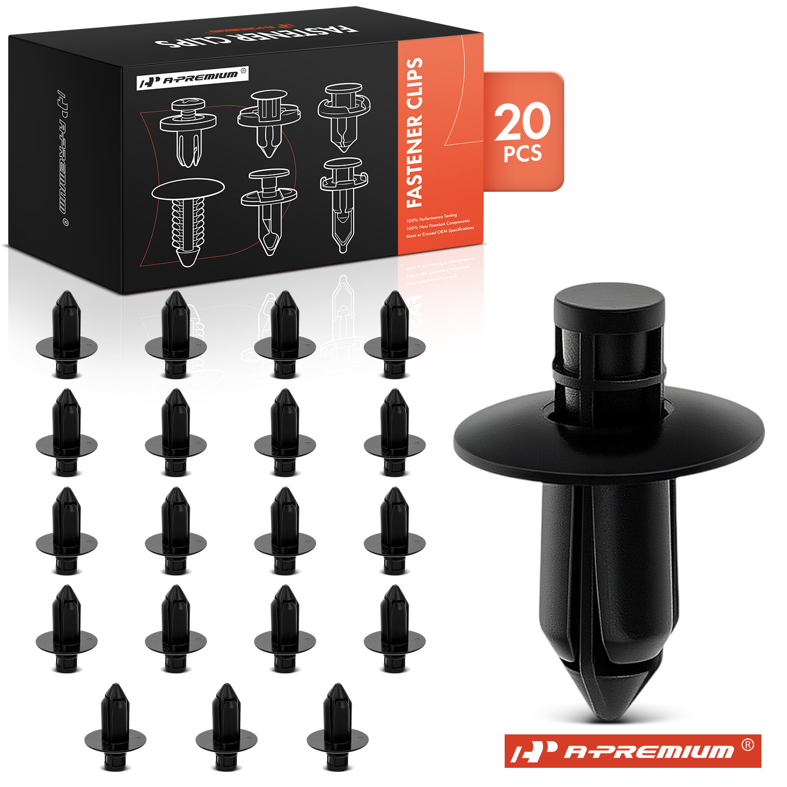 A-Premium 20Pcs 7mm Nylon Front & Rear Bumper Retainer Clip Push-Type for Subaru