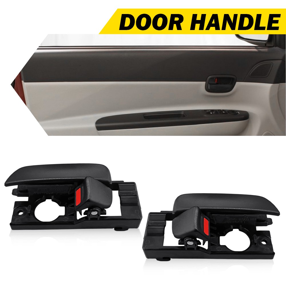 2PCS Interior Handle Door Inner Hatch for Hyundai 2006-2011 Front Accent Black