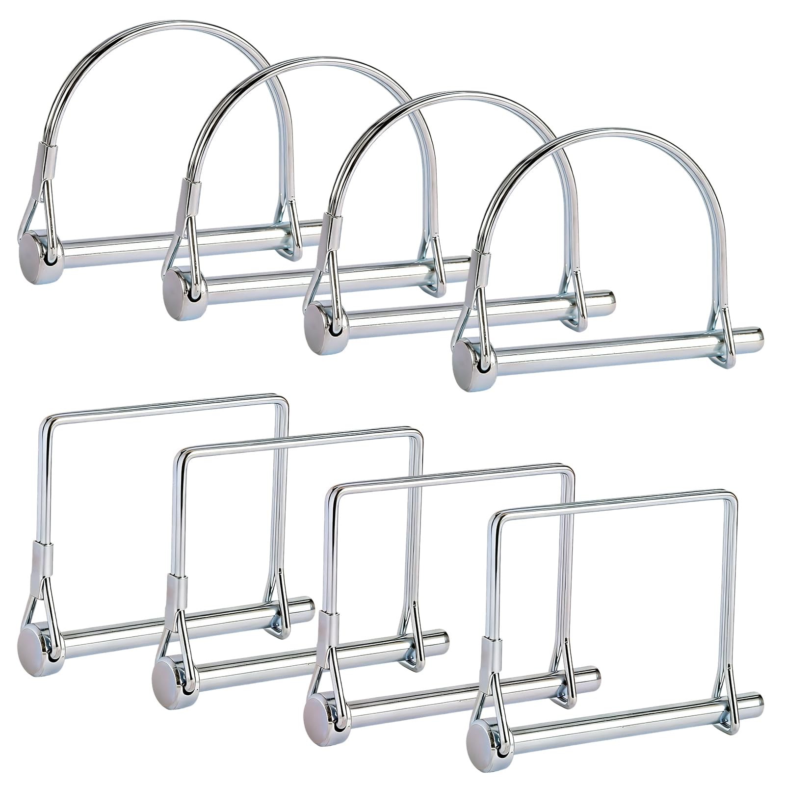 8PC Trailer Hitch Pin Standard 1/4″ Coupler Safety Locking Retainer Tractor RV