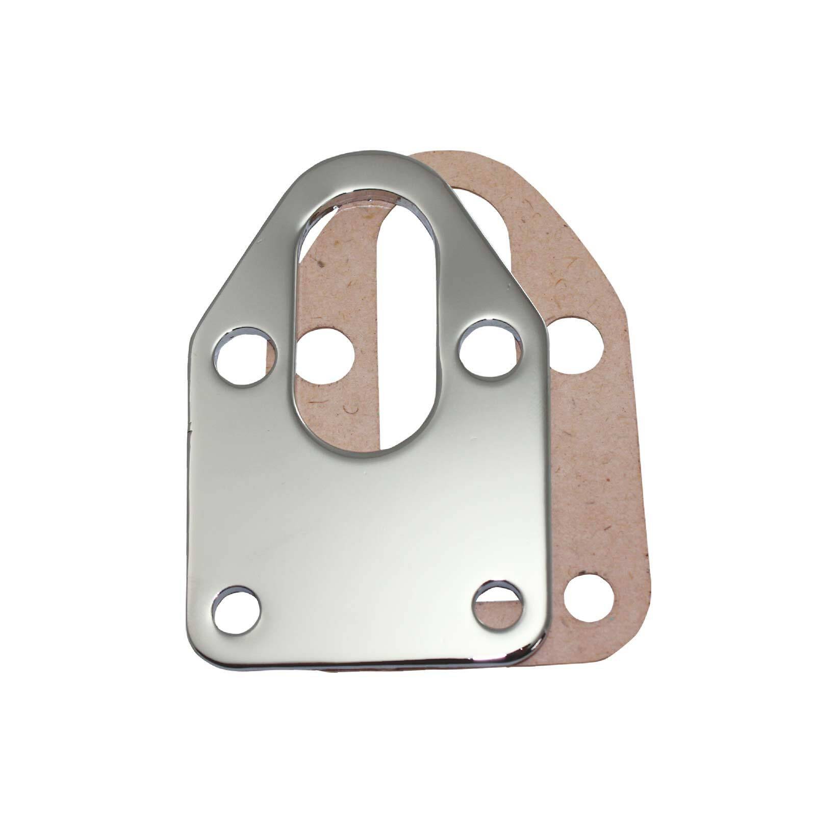 TSP SP7623 Chrome Steel Fuel Pump Mounting Plate for Chevy Small Block Gen I V8