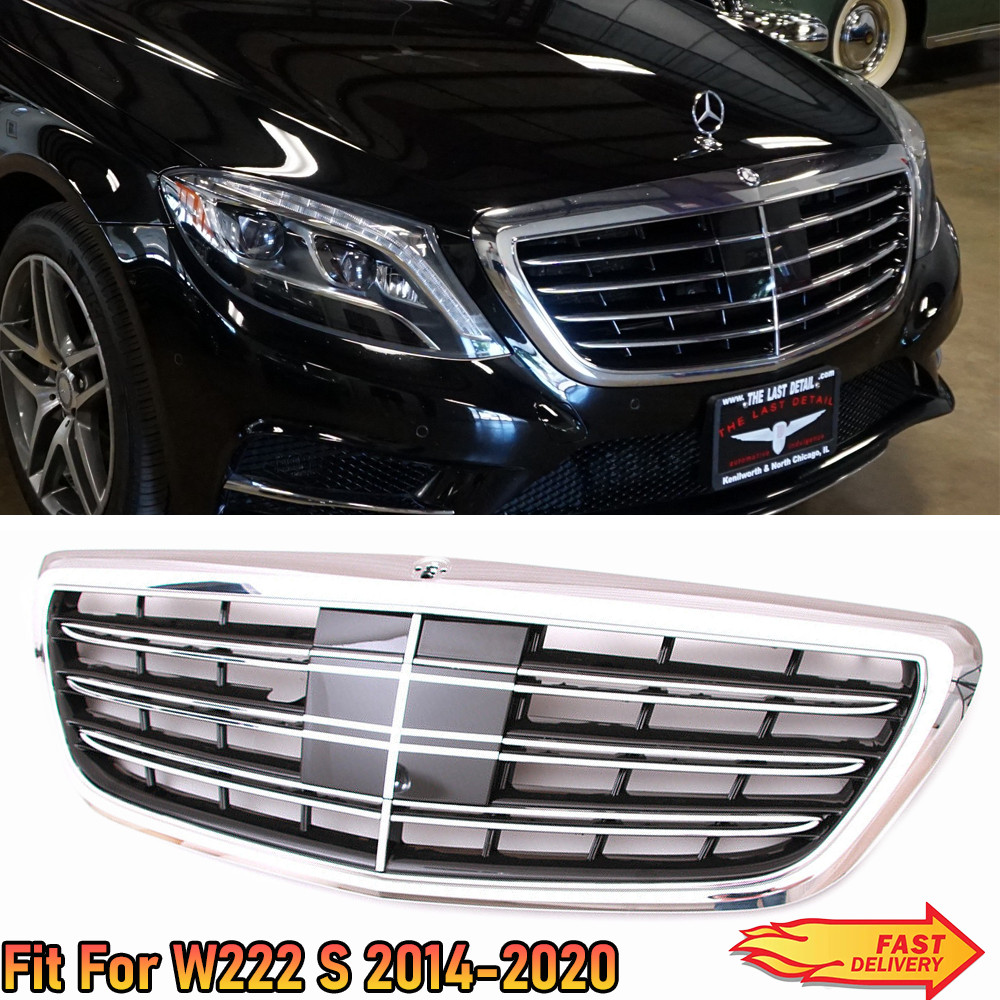 Chrome Front Grille Grill Fit Mercedes W222 2014-2020 S400 S550 S65 S63 AMG S560
