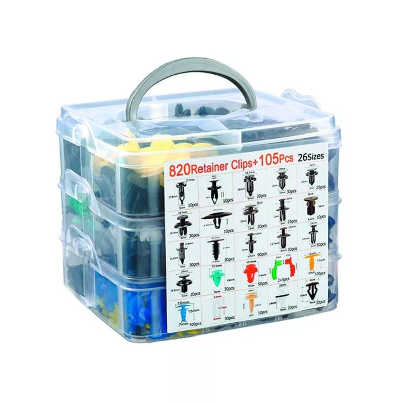 925Pcs Car Retainer Clips & Fasteners Kit Bumper Fender Rivets Door Panel Clips