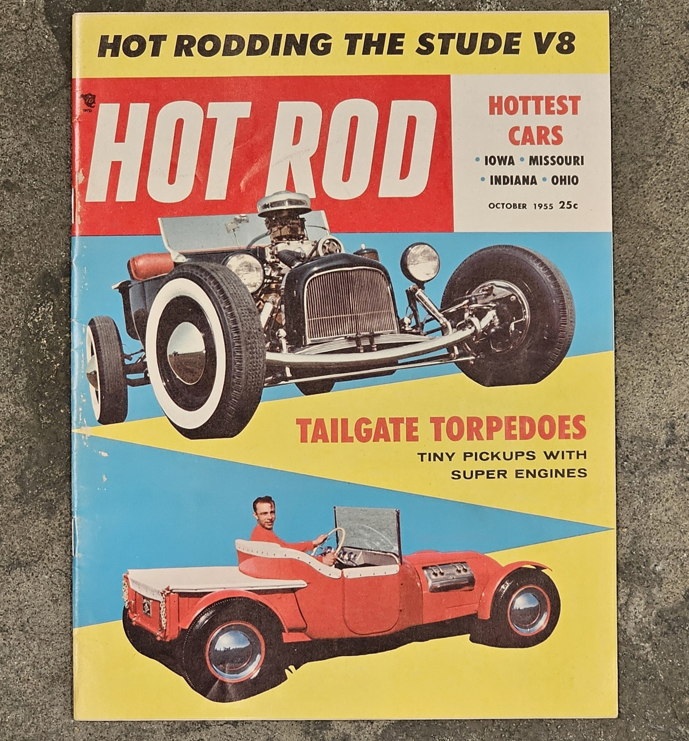 HOT ROD Magazine 1955 Drag RACING Norm GRABOWSKI T Bucket Inline GMC in 38 Chevy